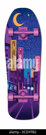 Skateboard In Der Tokioter Gasse Stockfoto