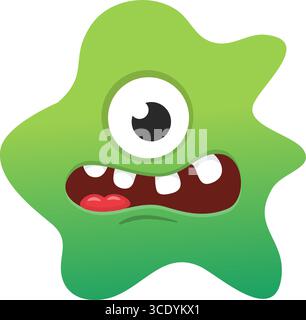 Cartoon niedliches Monster mit lustigem aufgeregtem Gesichtsausdruck, winkende Hände. Vektorillustration isoliert auf weiß. Halloween-Design Stock Vektor