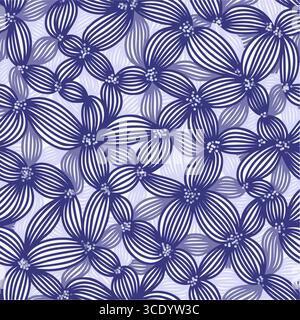 Nahtloses Blumenmuster mit gestreiften violetten Blüten Stock Vektor