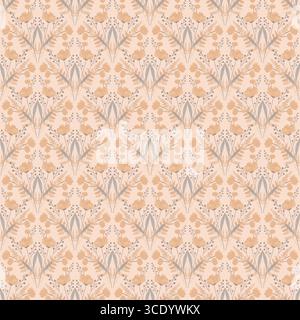 Nahtloses Blumenmuster mit weichen botanischen Elementen in Pastellfarben Stock Vektor