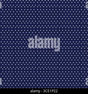 Nahtlos gepunktete Muster in Marineblau und weiß Stock Vektor