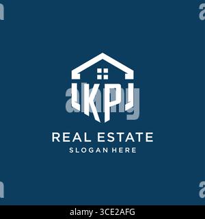 Letter KP Logo für Immobilien mit hexagonaler Vektorgrafik Stock Vektor