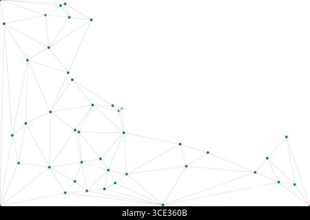 Hintergrund der globalen Netzwerkverbindung für Bannerdesign. Abstrakter Zeilenhintergrund mit verbindenden Punkten und Linien. Netzwerk, das Punktpolygon Social verbindet Stock Vektor