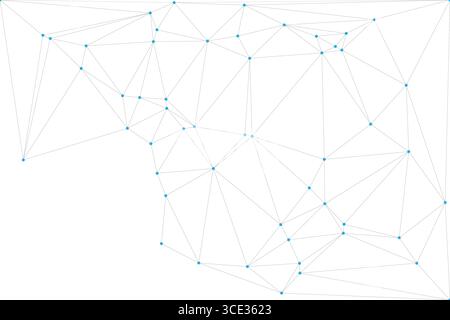 Hintergrund der globalen Netzwerkverbindung für Bannerdesign. Abstrakter Zeilenhintergrund mit verbindenden Punkten und Linien. Netzwerk, das Punktpolygon Social verbindet Stock Vektor