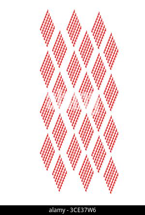 Geometrisches Vektormuster mit rotem Diamant für Textilien, Hintergrundbilder, Hintergrund und Dekoration Stock Vektor