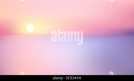 Minimales abstraktes Meeresbild bei Sonnenuntergang mit weichem Pastellhimmel und ruhiger Ozeanreflexion ruhiges Abendlicht, ruhiger Horizont und friedlicher Natur in einem drea Stock Vektor