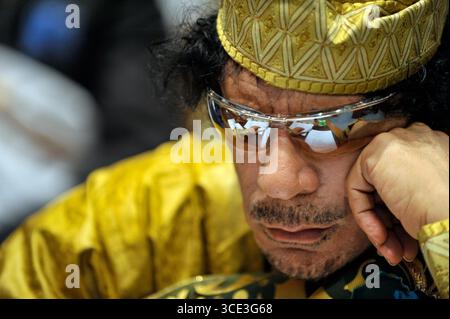 Muammar al-Gaddafi auf dem 12. AU-Gipfel am 2. Februar 2009 in Addis Abeba - Foto von Jesse B Awalt, US Navy Stockfoto