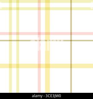 Nahtloses Karomuster in warmen Gelb- und sanften Rosa-Tönen. Ideal für Textilien, Gewebe, Geschenkpapier, Verpackungen, Tapeten, Steppung, Abstechen Stockfoto
