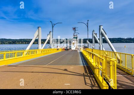 BC Ferries Cable Ferries Terminal auf Denman Island, British Columbia, Kanada. Stockfoto