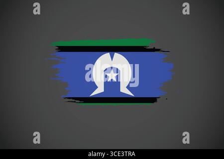 Australisches Torres Strait Islander Nationalsymbol mit künstlerischem Pinselstrich-Effekt. Stock Vektor