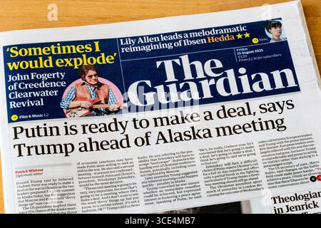 August 2025. Laut Trump vor dem Treffen in Alaska ist Putin bereit, einen Deal zu machen. Stockfoto