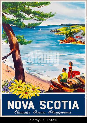 Ein wunderschönes Vintage-Reiseposter für Nova Scotia in Kanada Stockfoto