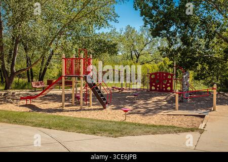 Meewasin Park liegt im River Heights Viertel von Saskatoon. Stockfoto