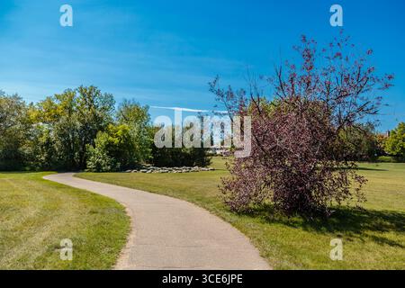 Meewasin Park liegt im River Heights Viertel von Saskatoon. Stockfoto