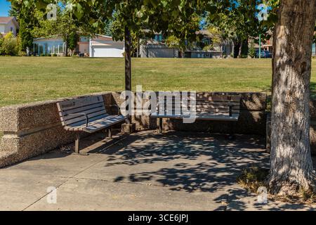 Meewasin Park liegt im River Heights Viertel von Saskatoon. Stockfoto