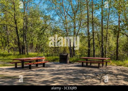 Meewasin Park liegt im River Heights Viertel von Saskatoon. Stockfoto