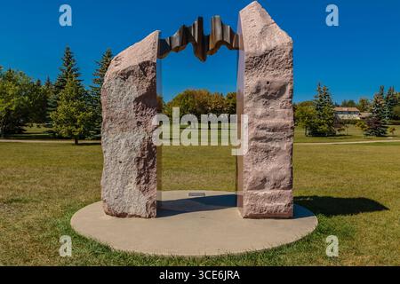 Meewasin Park liegt im River Heights Viertel von Saskatoon. Stockfoto