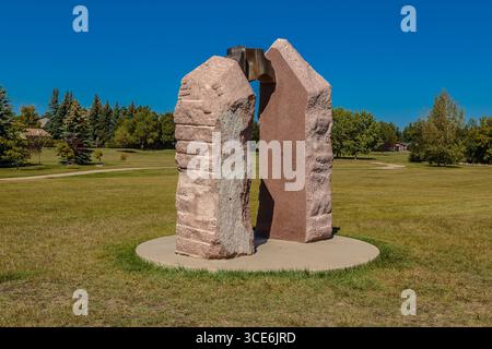 Meewasin Park liegt im River Heights Viertel von Saskatoon. Stockfoto