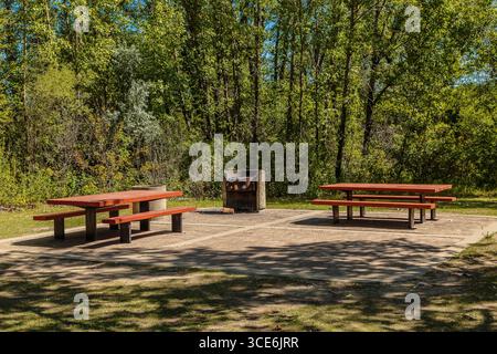 Meewasin Park liegt im River Heights Viertel von Saskatoon. Stockfoto