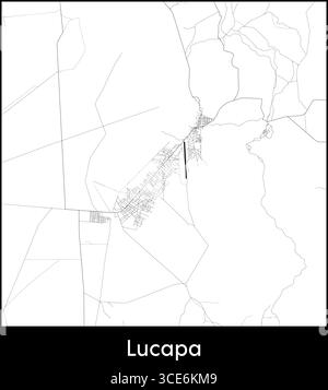 Lucapa Stadtkarte, Angola - Topographische Vektorkarte Poster Stock Vektor