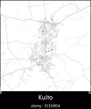 Kuito Stadtkarte, Angola - Topographische Vektorkarte Poster Stock Vektor