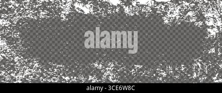 Rahmen für Eisfrost. Transparente eingefrorene Fenstertexturen Stock Vektor