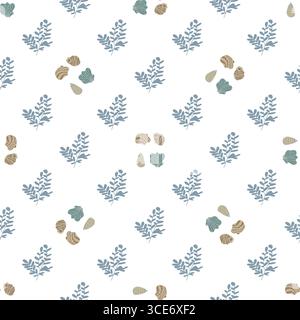 Auffälliges und minimalistisches Muschelmuster für trendige Designs. Coastal Shell Textur perfekt zum Einpacken von Papier und Ausdrucken. Stock Vektor