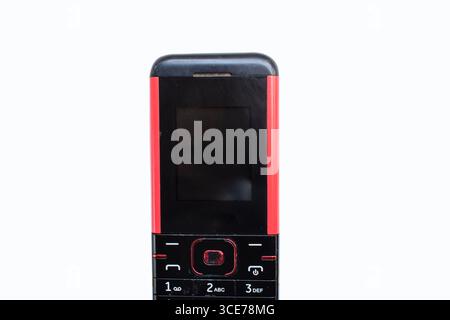 Handy-alte Mode-Stil isoliert auf weißem Hintergrund. Stockfoto