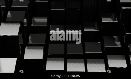 Wellen Metallzylinder. Computergeneriertes 3D-Rendering Stockfoto