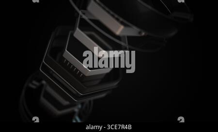 Futuristische Maschinenmuster in Metallic Harmony Stockfoto