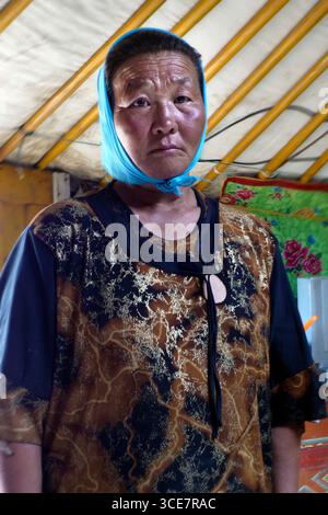Frau, mongolischen Nomaden, Mongolei Stockfoto
