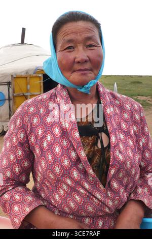 Frau, mongolischen Nomaden, Mongolei Stockfoto
