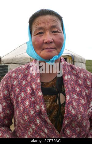 Frau, mongolischen Nomaden, Mongolei Stockfoto