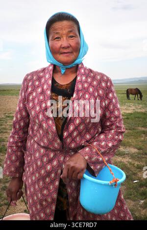 Frau, mongolischen Nomaden, Mongolei Stockfoto