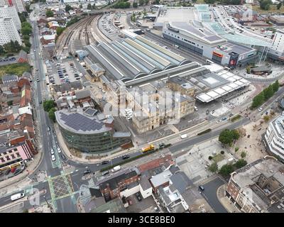 Luftaufnahme von Paragon Station, Hull Interchange, Transport Hub, Ferensway, Kingston upon Hull Stockfoto
