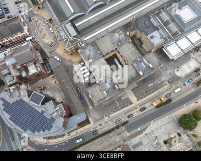 Luftaufnahme von Paragon Station, Hull Interchange, Transport Hub, Ferensway, Kingston upon Hull Stockfoto