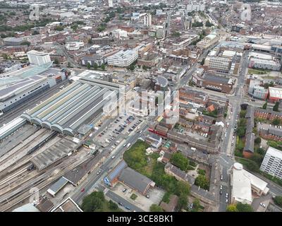 Luftaufnahme von Paragon Station, Hull Interchange, Transport Hub, Ferensway, Kingston upon Hull Stockfoto
