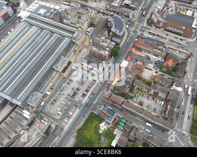 Luftaufnahme von Paragon Station, Hull Interchange, Transport Hub, Ferensway, Kingston upon Hull Stockfoto