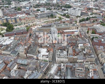Blick aus der Vogelperspektive auf die Renovierung der Queens Gardens, öffentlicher Stadtpark in Kingston upon Hull Stockfoto