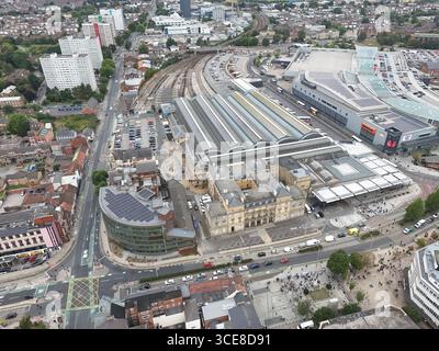 Luftaufnahme von Paragon Station, Hull Interchange, Transport Hub, Ferensway, Kingston upon Hull Stockfoto