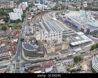 Luftaufnahme von Paragon Station, Hull Interchange, Transport Hub, Ferensway, Kingston upon Hull Stockfoto