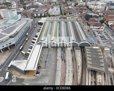 Luftaufnahme von Paragon Station, Hull Interchange, Transport Hub, Ferensway, Kingston upon Hull Stockfoto