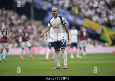 London UK 16. August 2025. Richarlisonr von Tottenham Hotspur während des Spiels Spurs vs Burnley, Premier League im Tottenham Hotspur Stadium Londo Stockfoto