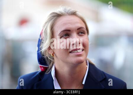 Englands Kapitän Zoe Aldcroft während einer Begrüßungszeremonie im Rathaus in Sunderland vor der Rugby-Weltmeisterschaft der Frauen, die am Freitag beginnt. Bilddatum: Samstag, 16. August 2025. Stockfoto