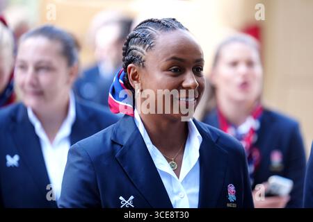 Englands Jade Shekells während einer Begrüßungszeremonie im Rathaus in Sunderland vor der Rugby-Weltmeisterschaft der Frauen, die am Freitag beginnt. Bilddatum: Samstag, 16. August 2025. Stockfoto