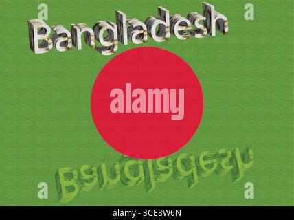 Nationalflagge von Bangladesch, grünes Feld mit rotem Kreis, Symbol für Unabhängigkeit und Freiheit Stock Vektor