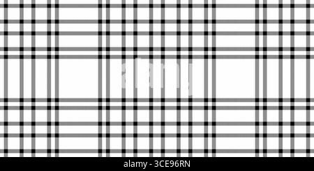 Dining Vektor Schottenstoff, Hut Check nahtloses Textil. Geometriemuster Texturhintergrund in weißen und schwarzen Farben. Stock Vektor
