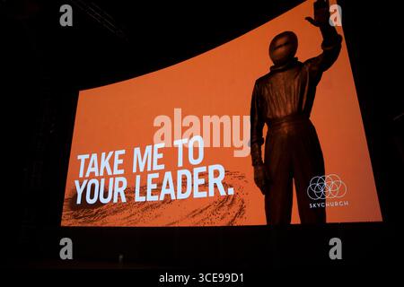 Seattle, Washington - 12. Juli 2015: Architektur und Ausstellungen des Museum of Pop Culture in Seattle Stockfoto