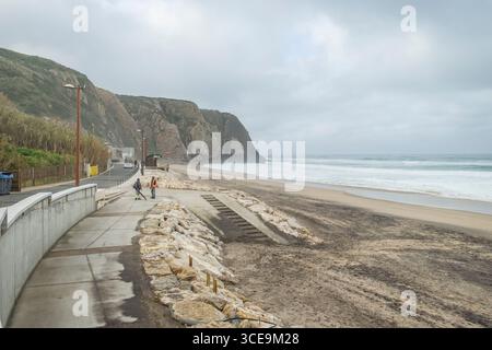 Strand Praia Grande, Colares, Sintra, Portugal Stockfoto