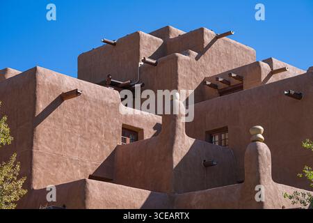 Inn and Spa at Loretto luxus hotel Gebäude im Adobe Stil, Santa Fe, Santa Fe County, New Mexico, USA Stockfoto